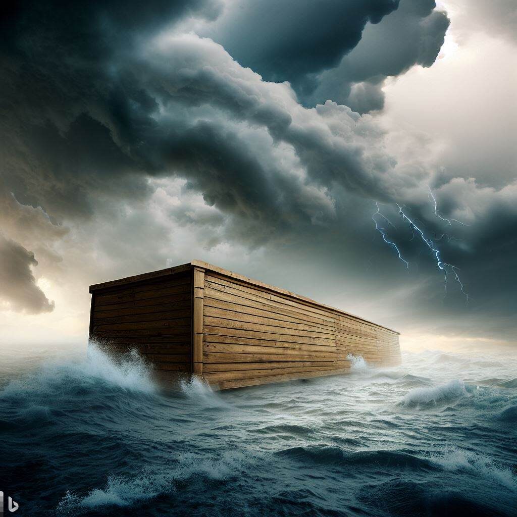 Noah's Ark floating on the water